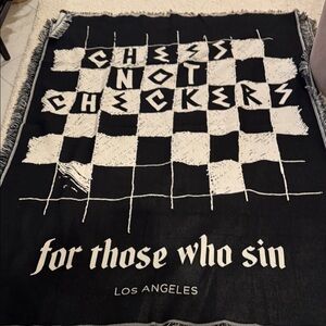 Bold Black and White Checkered Throw